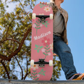 Sweet Pink Daisy Bouquet Retro Muster Skateboard