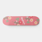 Sweet Pink Daisy Bouquet Retro Muster Skateboard (Horizontal)