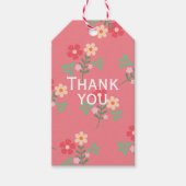 Sweet Pink Daisy Bouquet Retro Muster Vielen Dank Geschenkanhänger (Vorderseite)