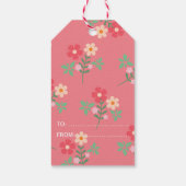 Sweet Pink Daisy Bouquet Retro Muster Vielen Dank Geschenkanhänger (Rückseite)