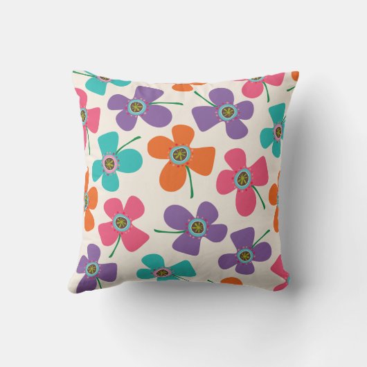 Sweet Pink Daisy Pop Niedlich Summer Blume Muster Kissen (Rückseite)