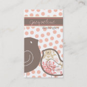 Sweet Pink Damask Chicks Polka Dots Whimsical Visitenkarte (Vorderseite)