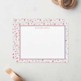 Sweet Pink Ditsy Floral Personal Stationery Mitteilungskarte