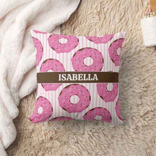 Sweet Pink Donut Throw Pillow Kissen (Decke)