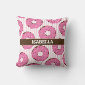 Sweet Pink Donut Throw Pillow Kissen (Vorderseite)