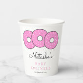 Sweet Pink Donuts Baby Sprinkle Dusche Pappbecher (Vorderseite)