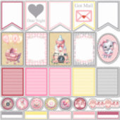 Sweet Pink Elephant 3 Planner Stickers Aufkleber (Vorderseite)