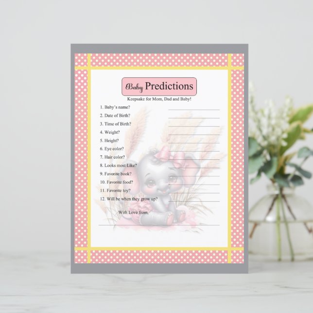 Sweet Pink Elephant _ Baby Predications (Stehend Vorderseite)