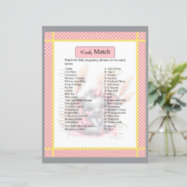 Sweet Pink Elephant - Baby Shower Candy Match Game