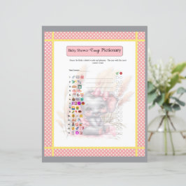 Sweet Pink Elephant Baby Shower Emoji Game