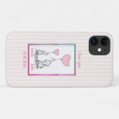 Sweet Pink Elephant Couple Case-Mate iPhone Hülle (Rückseite (Horizontal))