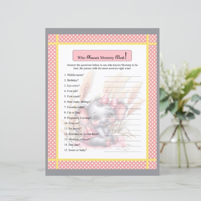 Sweet Pink Elephant, der Mommy Game kennt (Stehend Vorderseite)