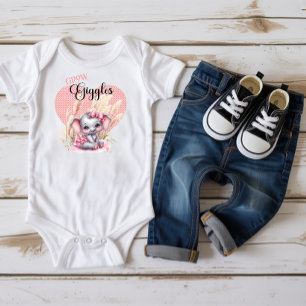 Sweet Pink Elephant - Erdnusslächeln Baby Strampler