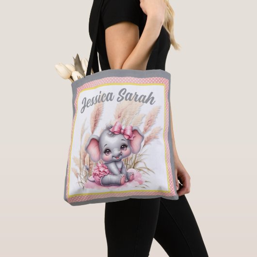 Sweet Pink Elephant - Erdnusslächeln Tasche (Von Nahem)