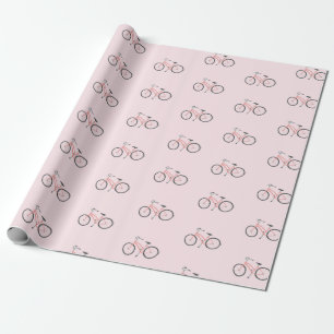 Sweet-pink-Fahrräder auf Pastellblütenpapier Geschenkpapier