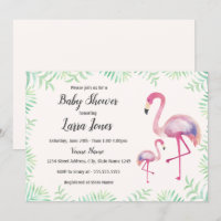 Sweet Pink Flamingo Girl Kinderdusche Einladung