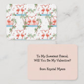 Sweet Pink Flamingos Valentine Childrens Karten (Vorne/Hinten)