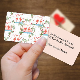Sweet Pink Flamingos Valentine Childrens Karten