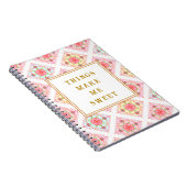 Sweet Pink floral Diamond Muster Notizblock (Rechte Seite)