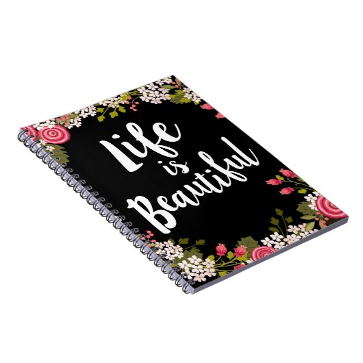 Sweet Pink Floral Life ist schön Journal Notizblock (Rechte Seite)