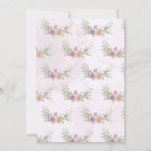 Sweet Pink Floral mit Foto Taufe Einladung (Rückseite)