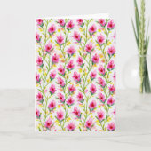 Sweet Pink Floral Pattern Greeting Karte (Vorderseite)