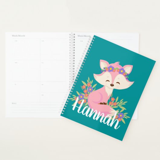 Sweet Pink Fox Personalisiert Planer (Anzeige)