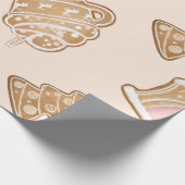 Sweet Pink Gingerbrot Weihnachtsmuster Geschenkpapier (Ecke)