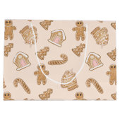 Sweet Pink Gingerbrot Weihnachtsmuster Große Geschenktüte (Rückseite)