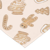 Sweet Pink Gingerbrot Weihnachtsmuster Kurz Tab Kurzer Tischläufer (Ecke)