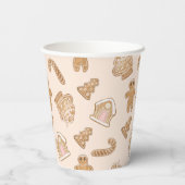 Sweet Pink Gingerbrot Weihnachtsmuster Pappbecher (Rückseite)