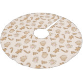 Sweet Pink Gingerbrot Weihnachtsmuster Polyester Weihnachtsbaumdecke (Schrägansicht)