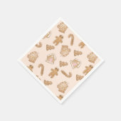 Sweet Pink Gingerbrot Weihnachtsmuster Serviette (Ecke)