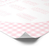 Sweet Pink Gingham Bow Baby Shower Seekarte Poster (Ecke)