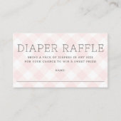 Sweet Pink Gingham Diaper Raffle Girl Baby Dusche Begleitkarte (Vorderseite)