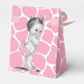 Sweet Pink Giraffe Baby Dusche Gefälligkeitsboxen Geschenkschachtel (Rückseite)