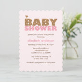 Sweet Pink Girl Baby Dusche Einladung (Stehend Vorderseite)