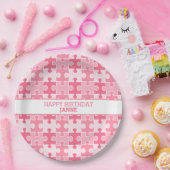 Sweet Pink Girly Puzzles Stücke Pappteller (Party)