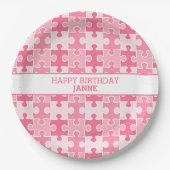 Sweet Pink Girly Puzzles Stücke Pappteller (Vorderseite)