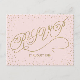 Sweet Pink & Gold Glitzer Stars UAWG Postkarte
