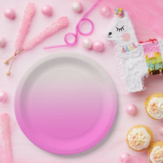 Sweet Pink Gradient Ombre Pappteller (Party)