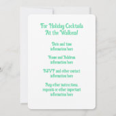 Sweet Pink Green Christmas Tree Personalisiert Einladung (Rückseite)