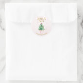 Sweet Pink & Green Italian Christmas Tree Runder Aufkleber (Tasche)