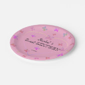 Sweet Pink Heart Butterflies Sweet 16 Birthday Pa Pappteller (Schrägansicht)