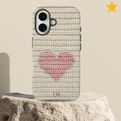 Sweet Pink Heart Crochet Yarn Custom Initials Case-Mate iPhone Hülle