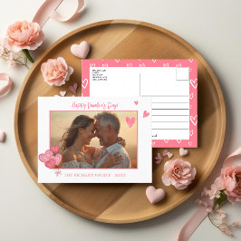 Sweet Pink Heart Foto und Nachricht Feiertagspostkarte