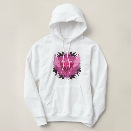 Sweet Pink Heart Wings Hoodie 💖 ✨ (Design vorne)