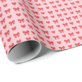 Sweet Pink Hearts & Bows Pattern Geschenkpapier (Rolleneckpunkt)