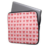 Sweet Pink Hearts & Bows Pattern Laptopschutzhülle (Vorderseite Links)