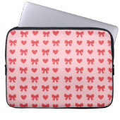 Sweet Pink Hearts & Bows Pattern Laptopschutzhülle (Vorderseite)